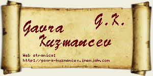 Gavra Kuzmančev vizit kartica